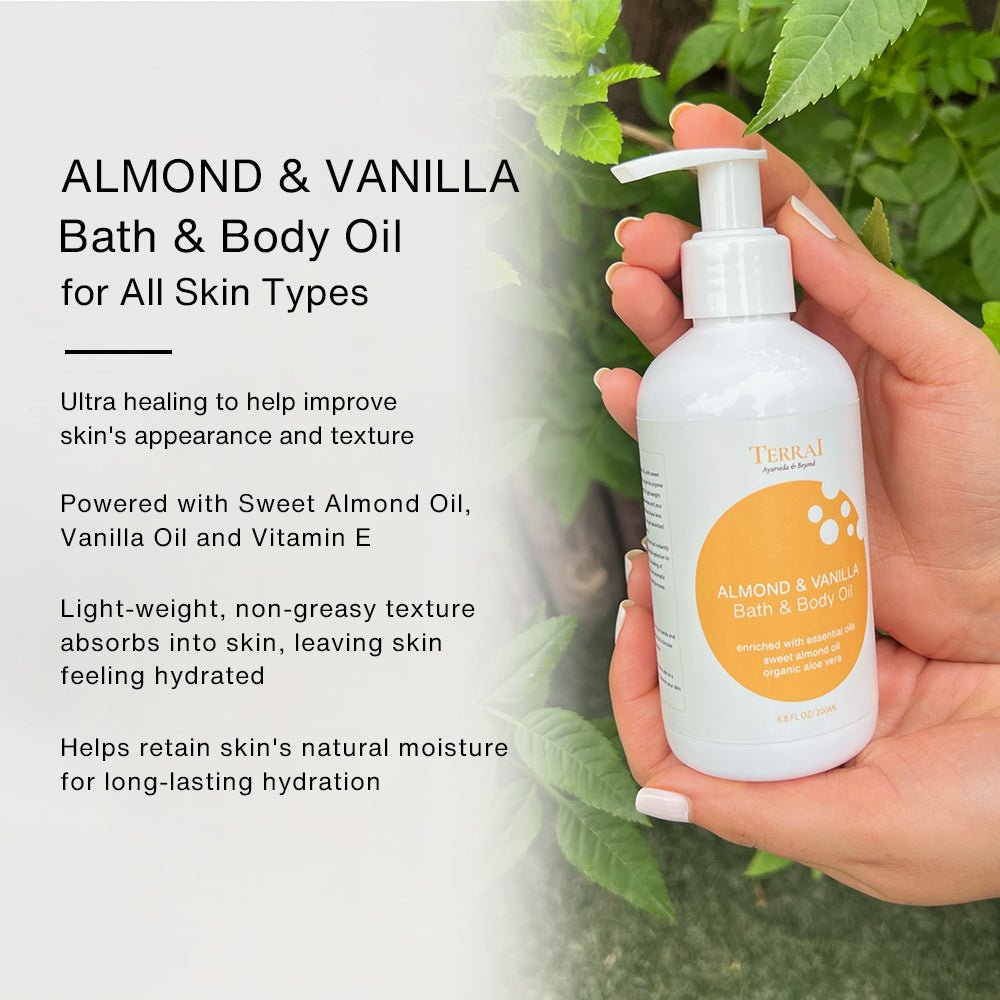 Almond Vanilla Bath & Body Oil - Terrai Naturals